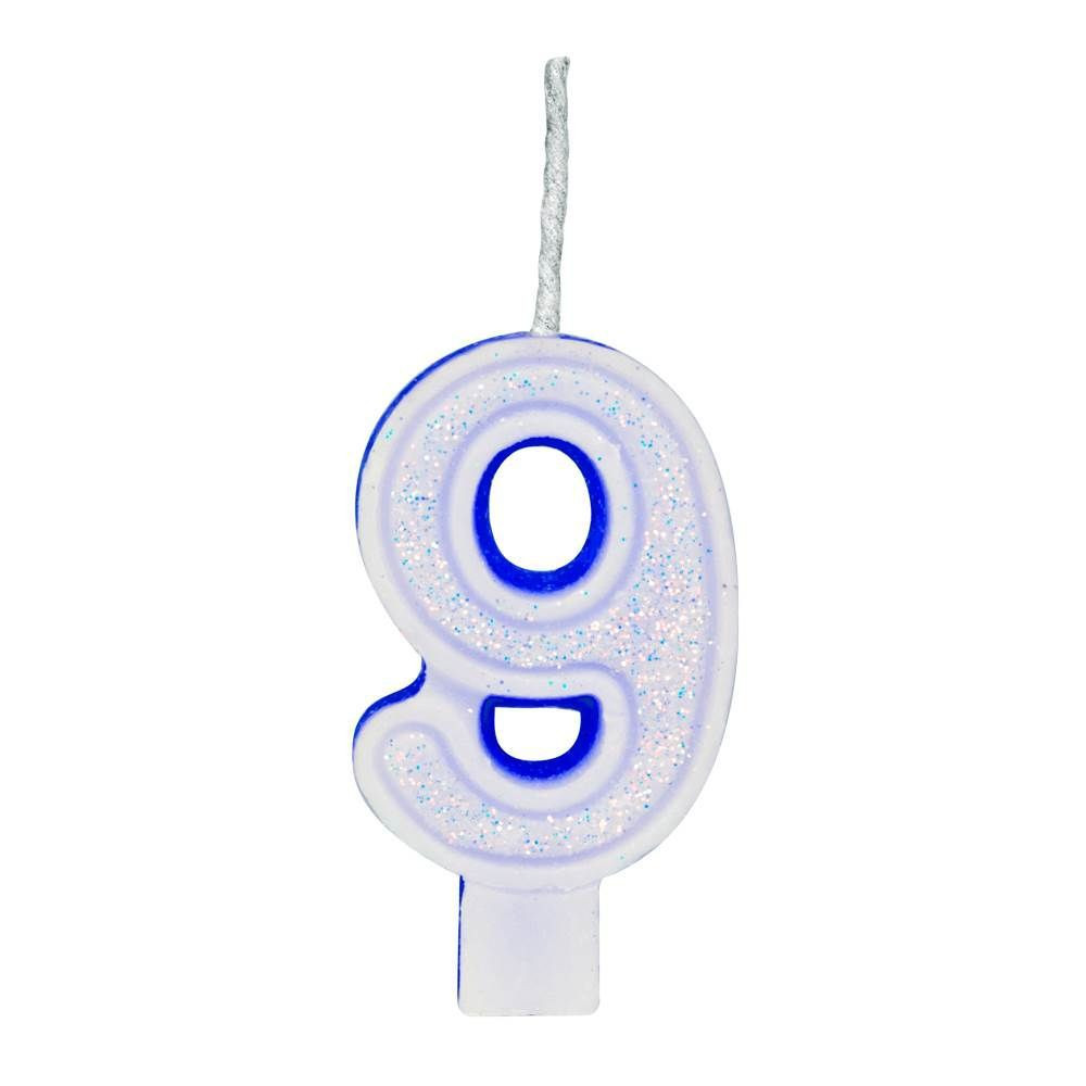 VELA GLITER REGINA Nº9 AZUL