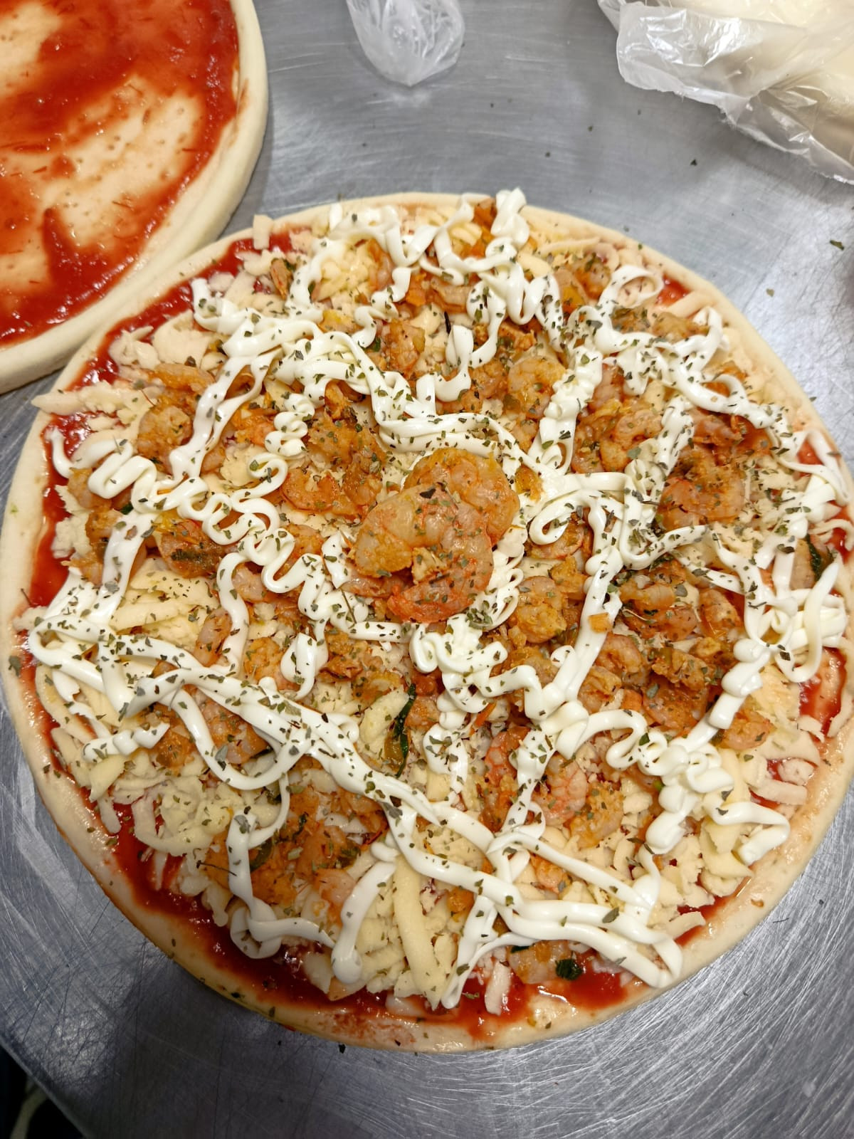 Pizza de Camarão com catupiry 