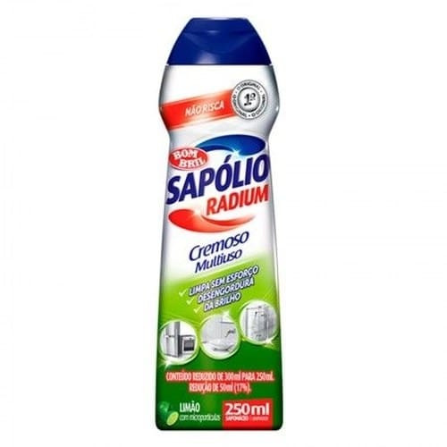 Saponáceo Cremoso Multiuso Limão Bom Bril Sapólio Radium 250ml