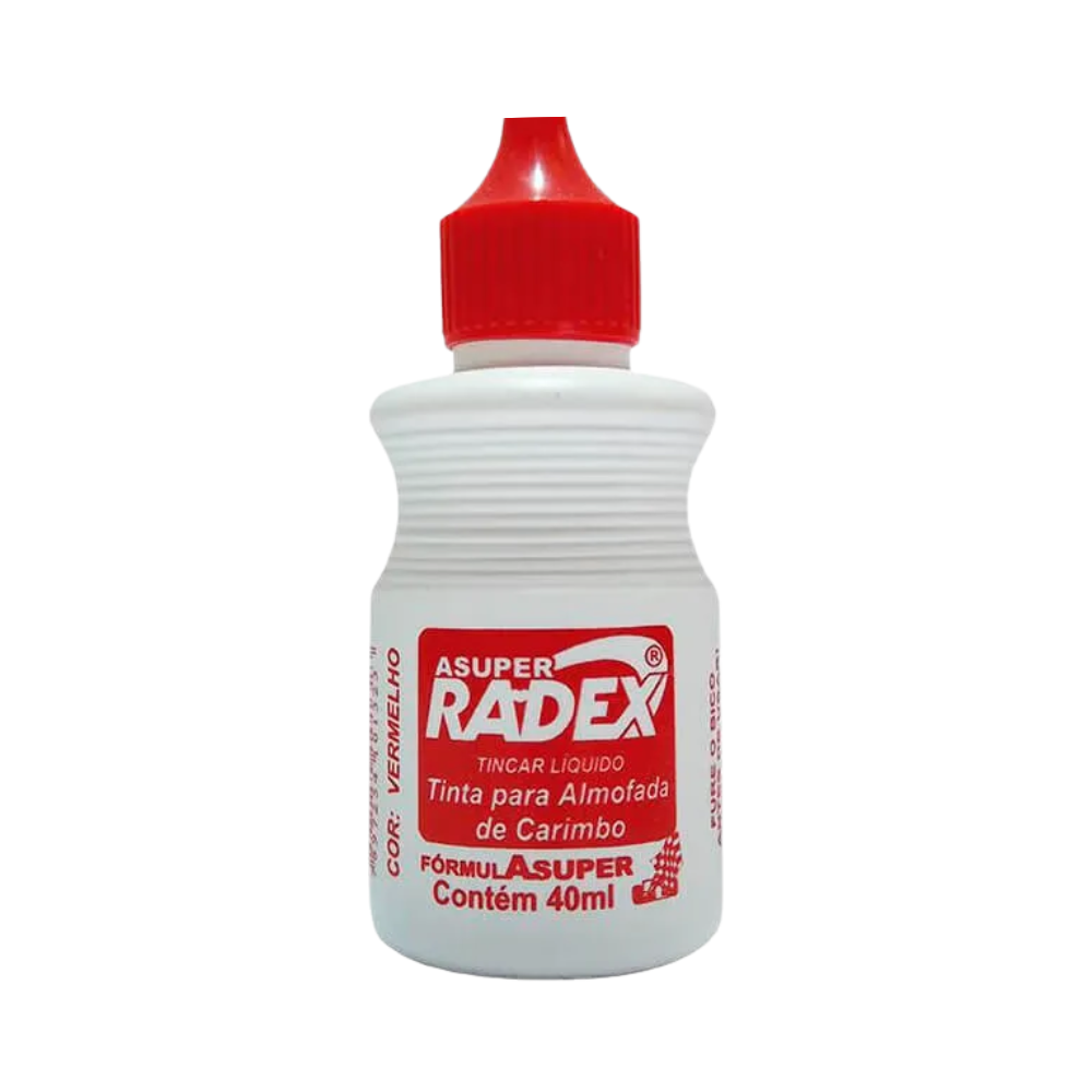 TINTA CARIMBO RADEX 40ML VERMELHA