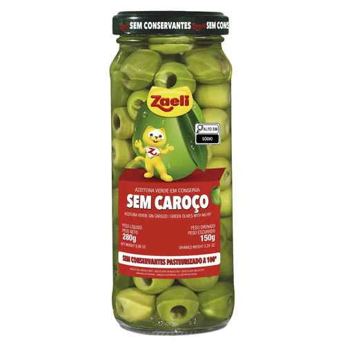 AZEITONA ZAELI S/ CAROÇO VD150G