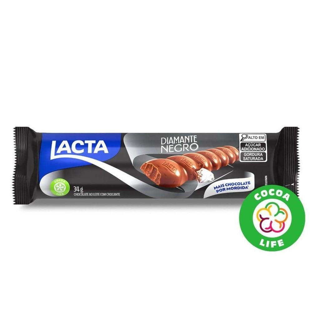 CHOCOLATE LACTA DIAMANTE NEGRO 34G