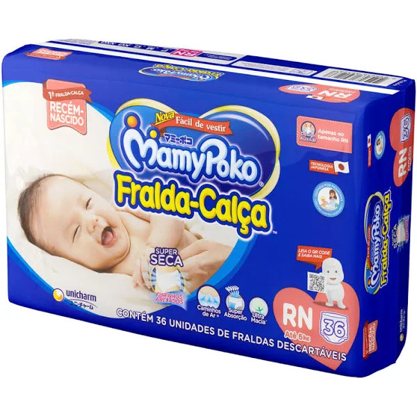 MammyPoko Fralda-Calça Tamanho RN 5KG - 36 fraldas