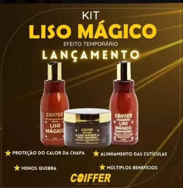 KIT MANUTENÇÃO LISO MAGICO COIFFER C/3 PROD.