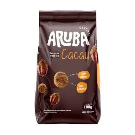 Biscoito Aruba S/Lactose Zr Glut Cacau 100g