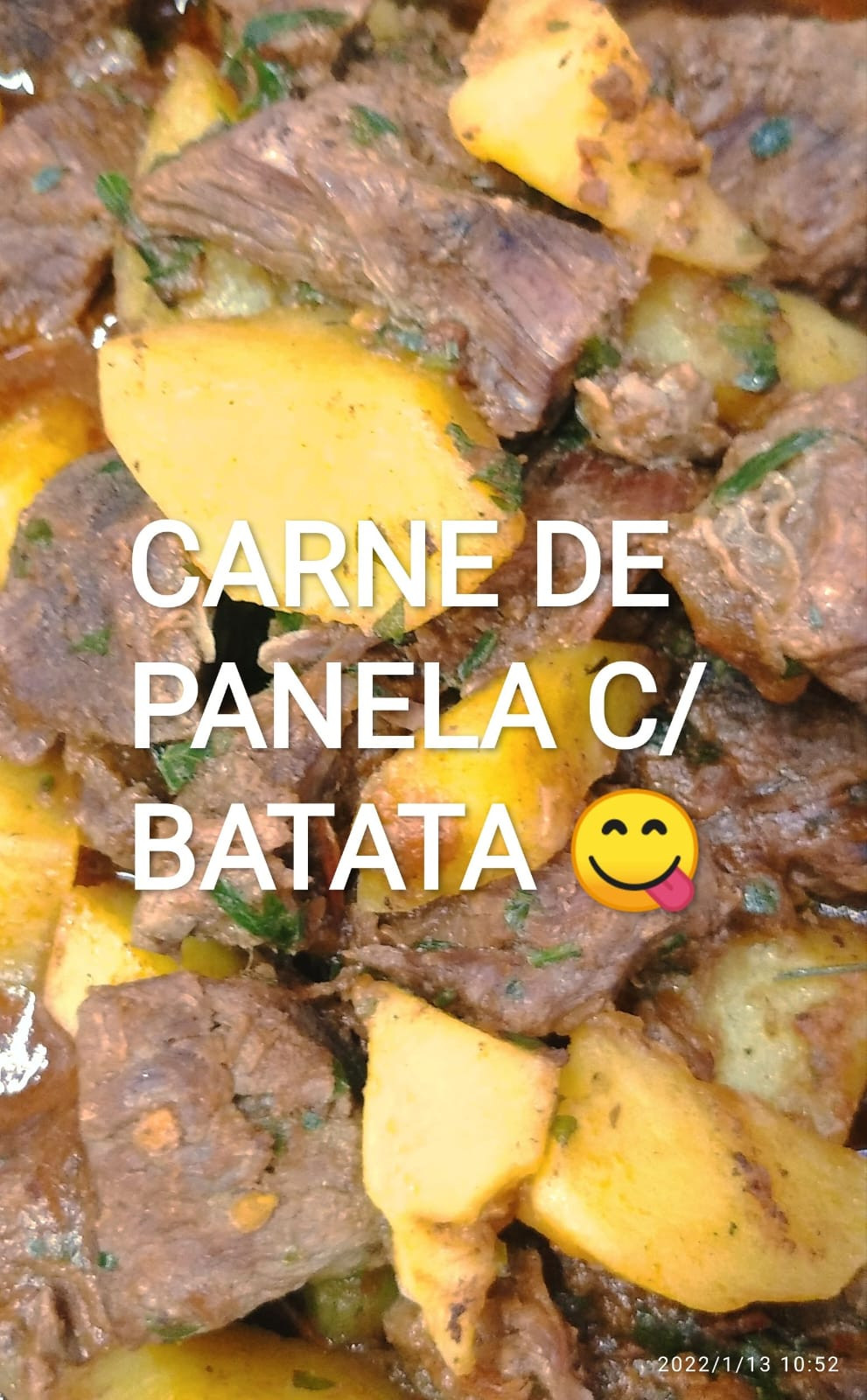 CARNE DE PANELA COM BATATA