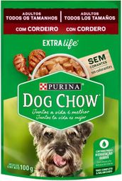 Ração Úmida para Cães Adultos Sabor Cordeiro Ao Molho Dog Chow 100g