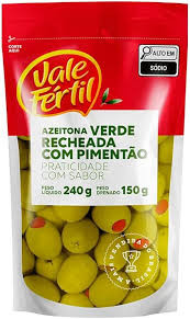 Azeitona Verde Recheada C/ Pimentao 240g Vale Fértil