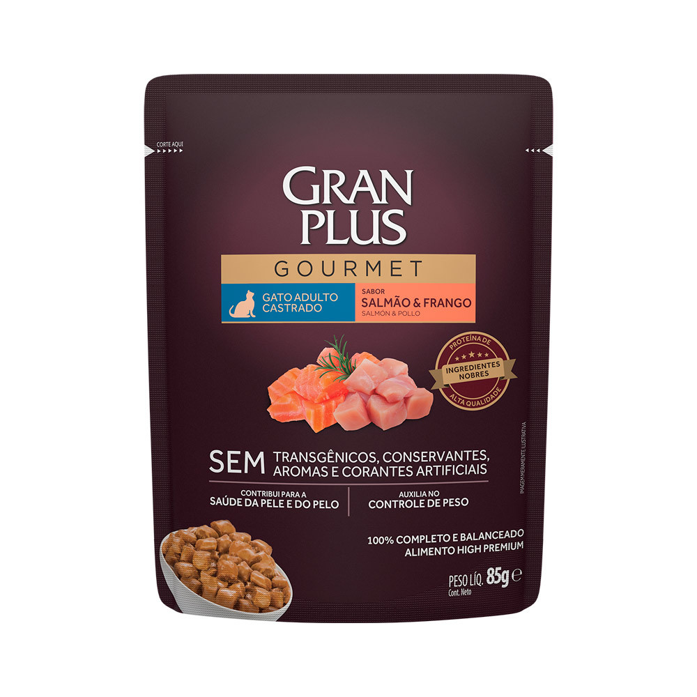 Sachê Granplus Gato Castrado Salmao e Frango 85g