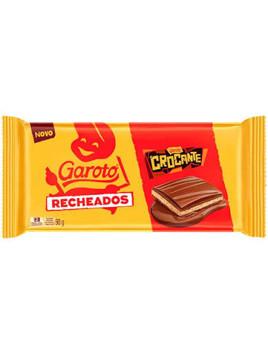 CHOCOLATE TABLETE GAROTO RECHEADOS CROCANTE 90G