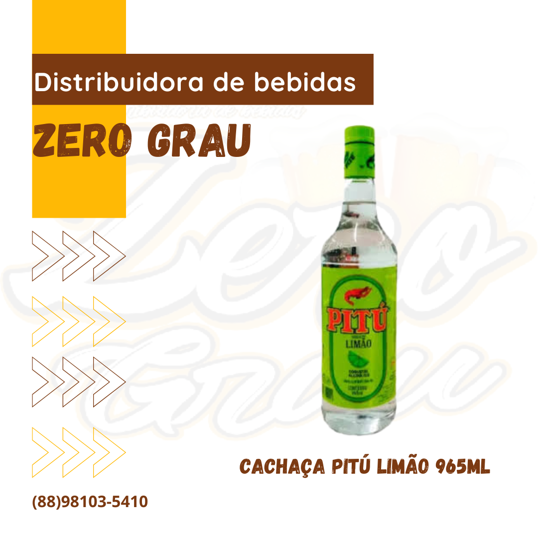 CACHAÇA PITU LIMAO 965 ML