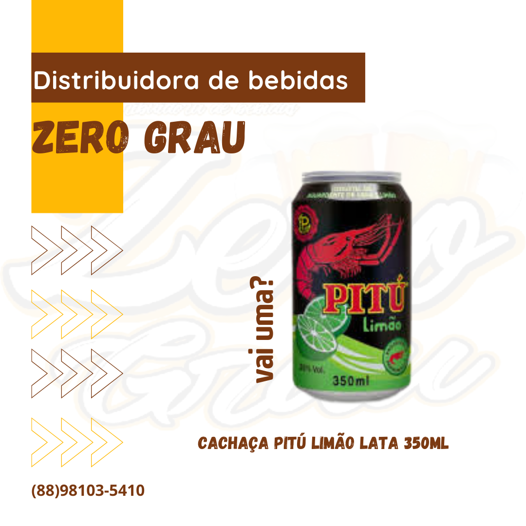 CACHAÇA PITU LIMAO LATA 350ML
