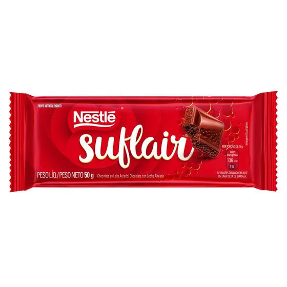    Chocolate Nestlé Suflair ao Leite 50g