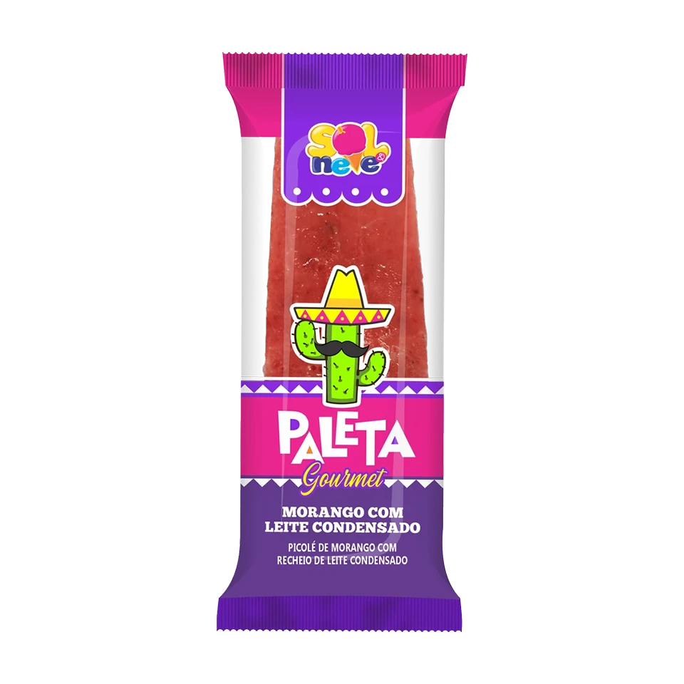 Paleta Morango com leite Condensado Sol&Neve
