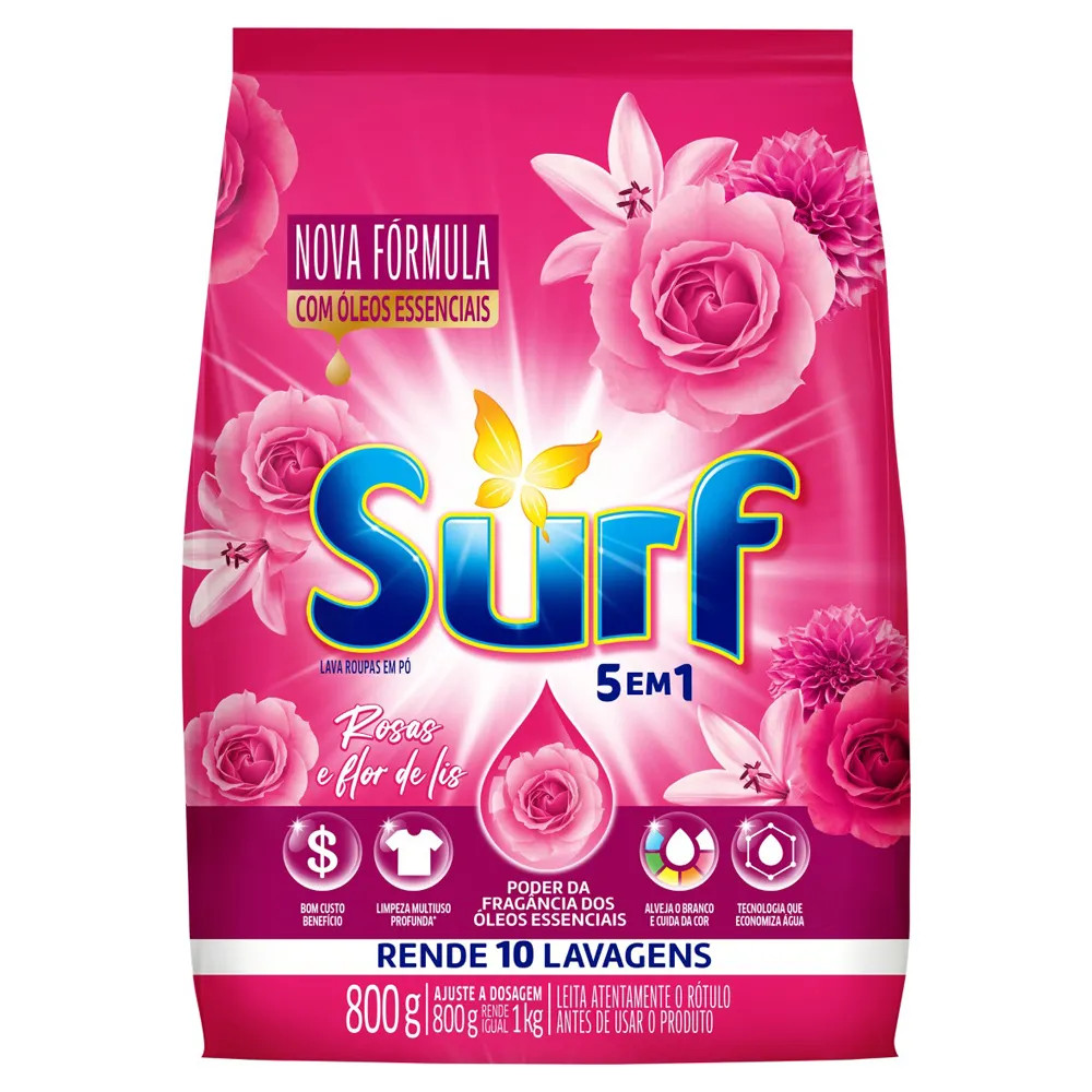 Sabao Po Surf Sc 800g Rosa Flor De Lis