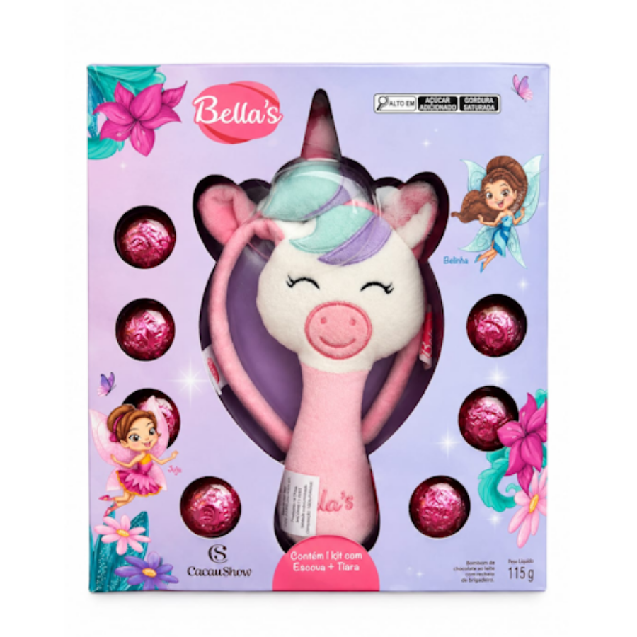 KIT TIARA E ESCOVA BELLA'S