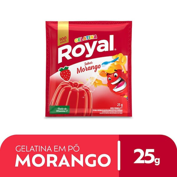 Gelatina em Pó Sabor Morango Royal 25g