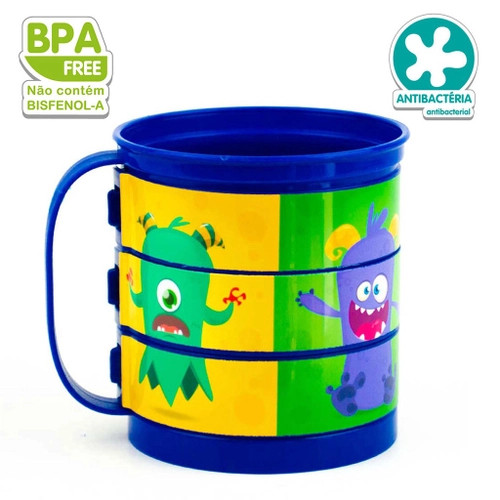 CANECA 360ML DIVERTIDA MONSTROS PLASÚTIL COPO