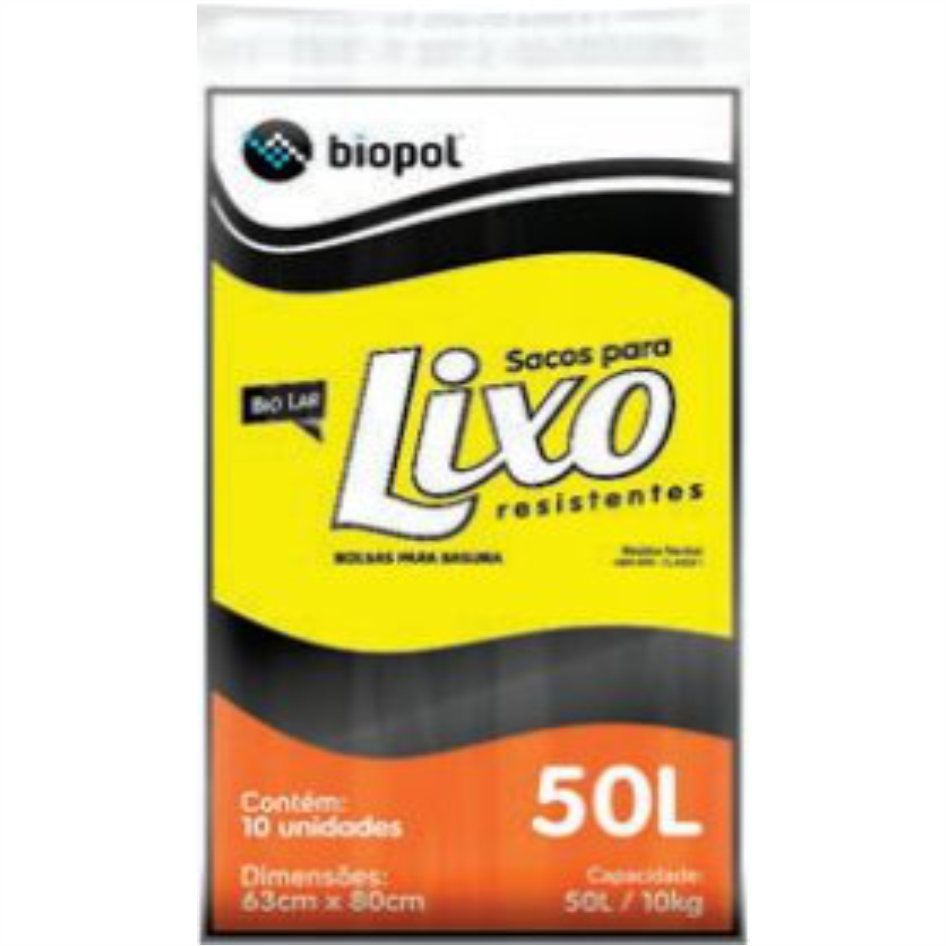 SACO P/ LIXO BIOLAR 50L/10KG C/10UN¬
