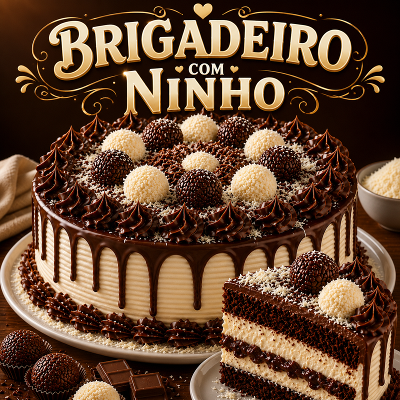 BOLO BRIGADEIRO COM NINHO