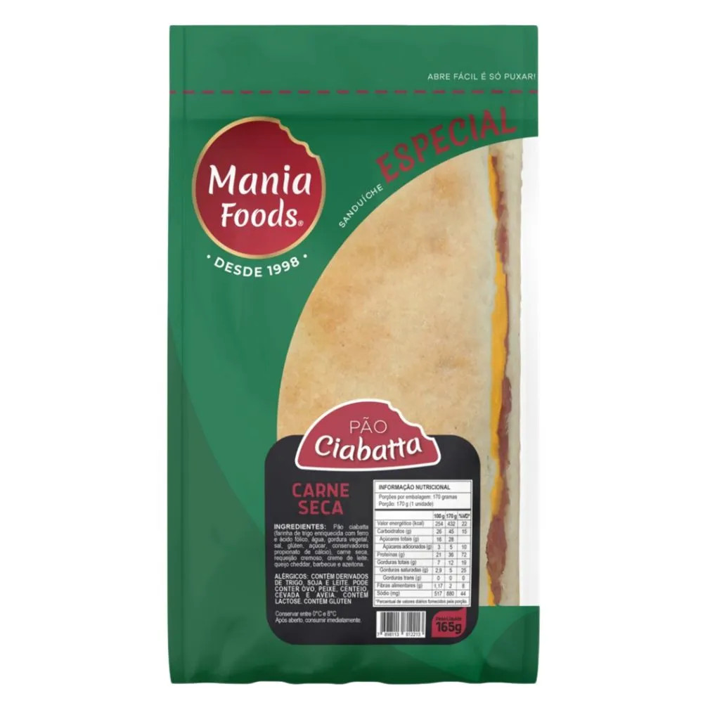 Ciabatta Especial Carne Seca (Mania Foods) 165g