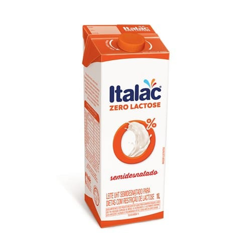 Leite Longa Vida Italac Zero Lactose Semi Desnatado Caixa 1l