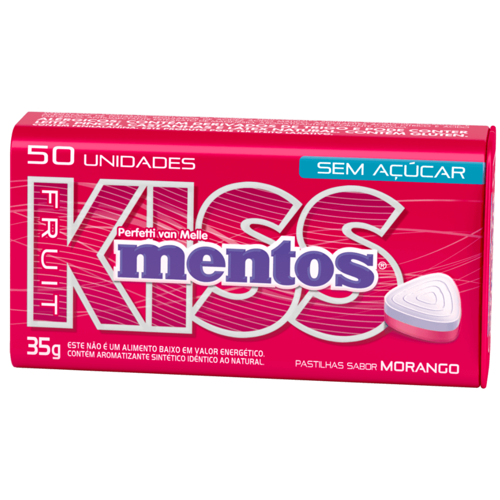 MENTOS KISS FRUIT MORANGO 35G