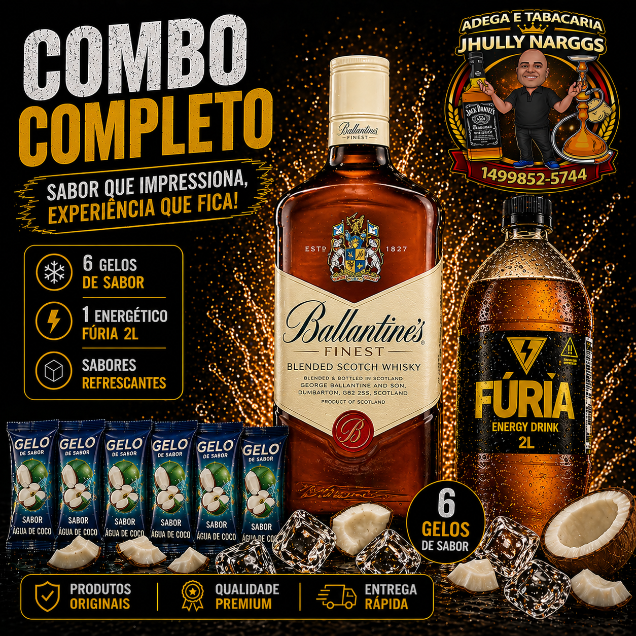 COMBO BALLANTINES 8 ANOS 