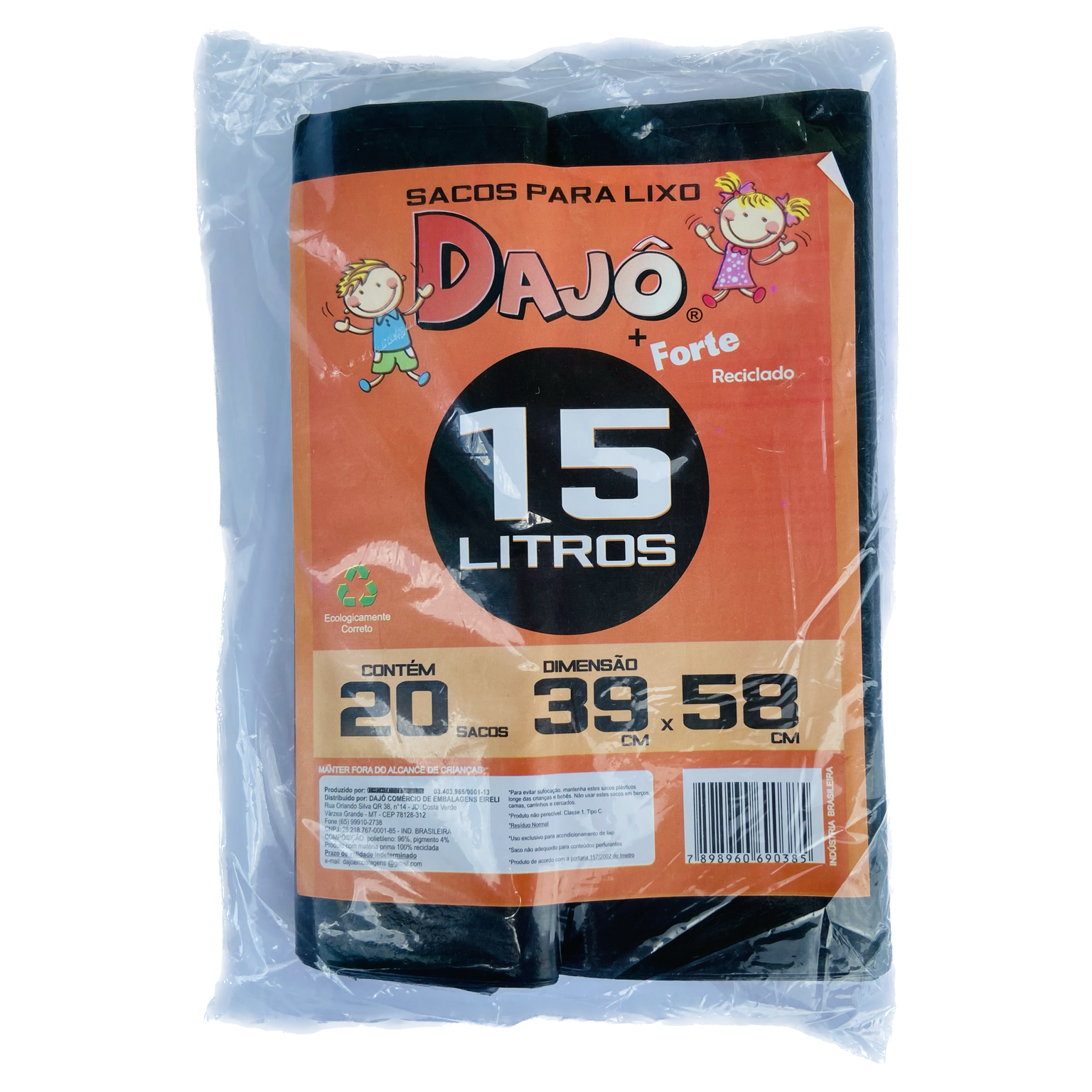 SACO P/ LIXO DAJO 15L C/20UN¬