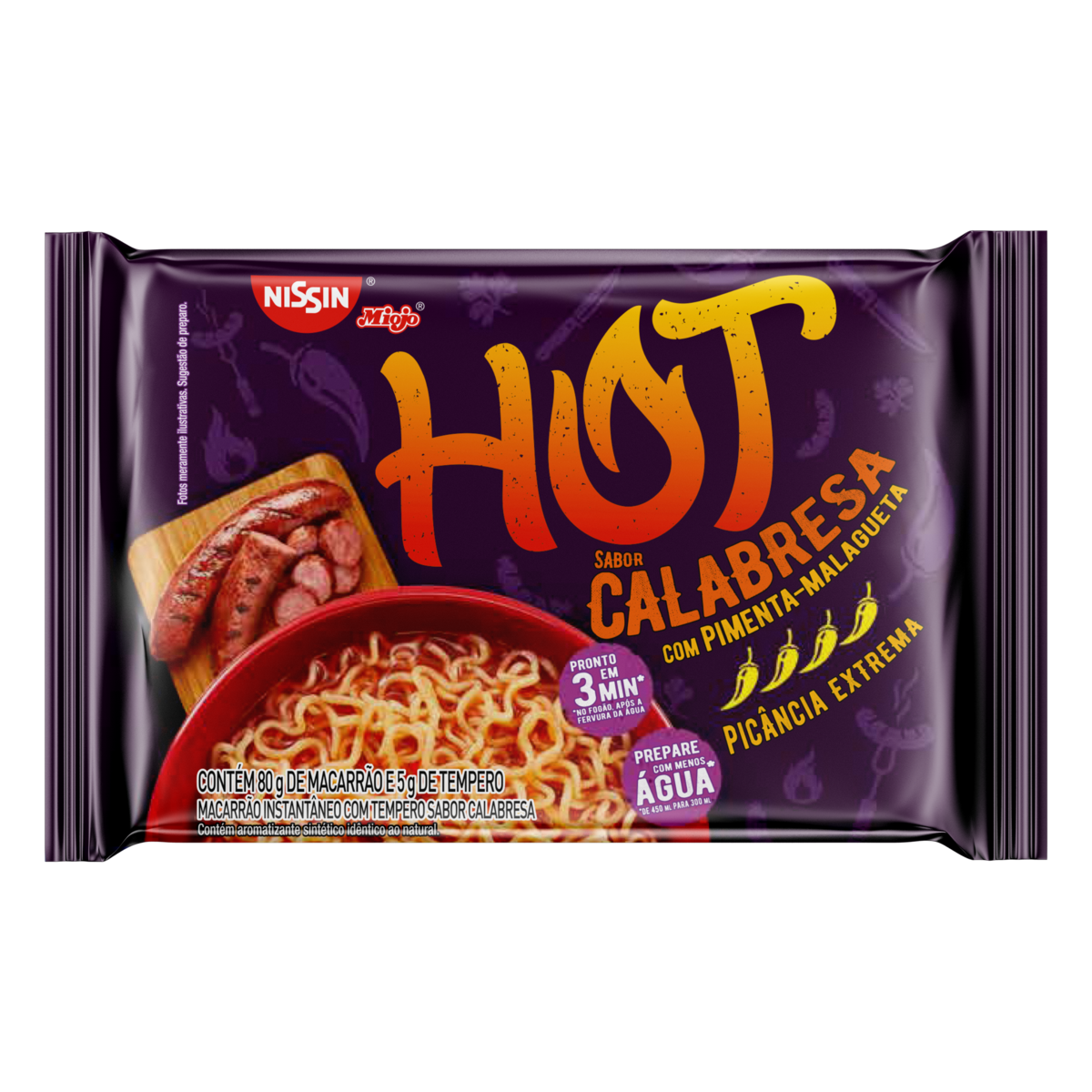 MIOJO NISSIN CALABRESA PICANTE 80G MACARRÃO