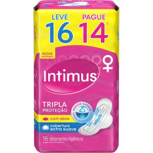ABSORVENTE INTIMUS C/ ABAS SUAVE C/16UN