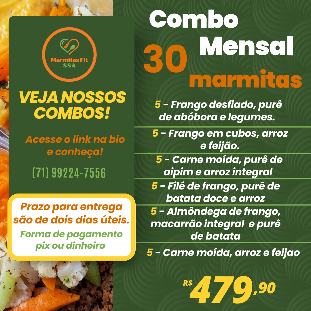 Combo Mensal (30 marmitas)