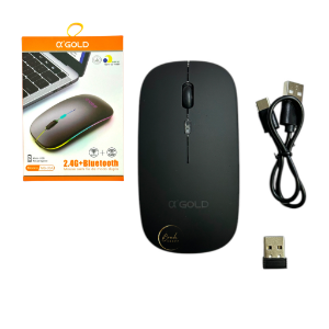 MOUSE SEM FIO RECARREGAVEL RGB GOLD MS-03A