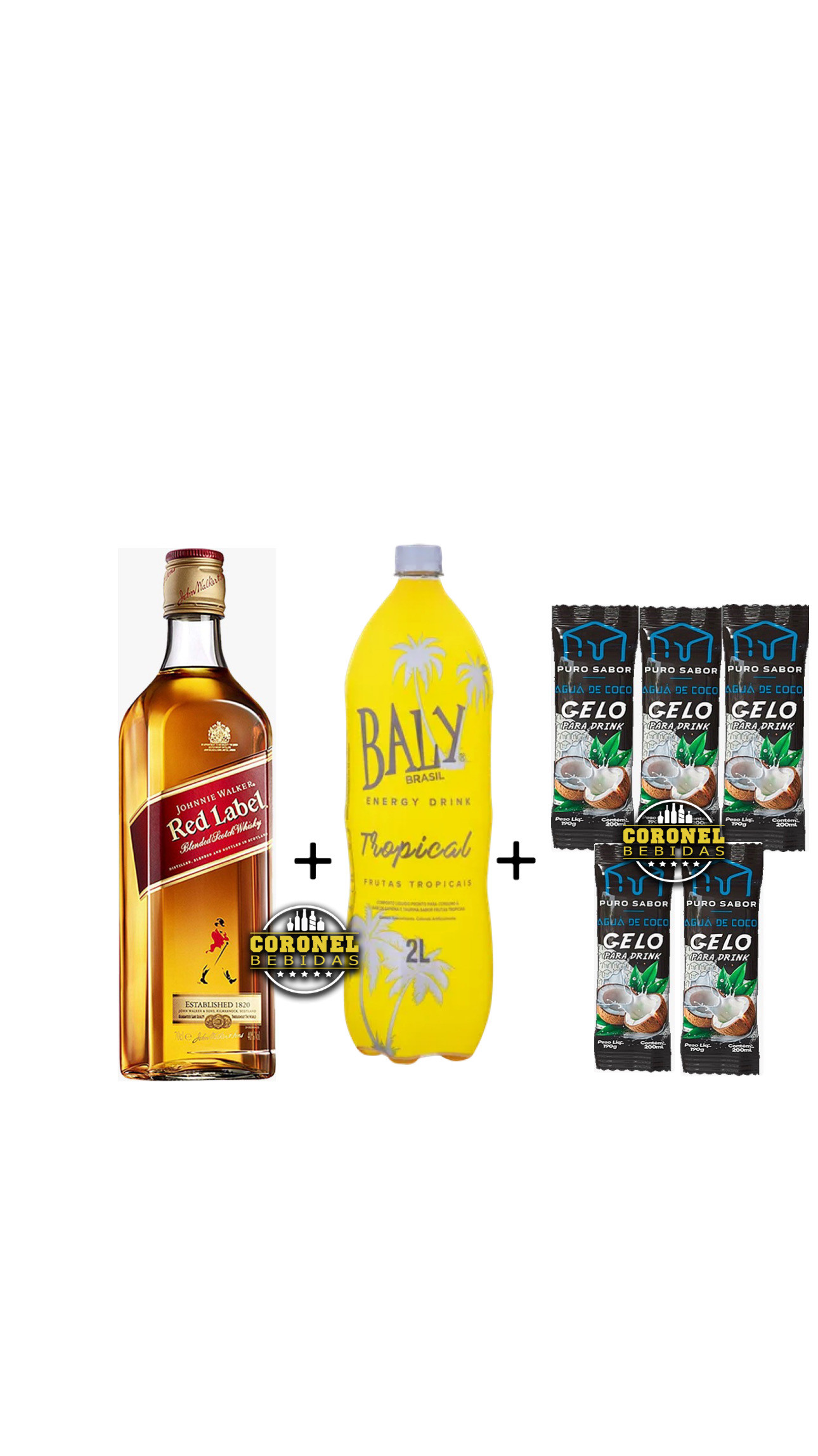 RedLabel 1l + 1 Baly Tropical + 5 Gelo de Coco 