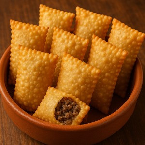 PASTEL CARNE PORÇÃO C/8UNDS