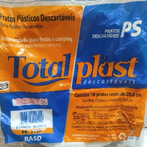 PRATOS DESCARTÁVEIS RASOS 20,8 C/10UN