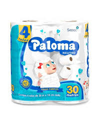PAPEL HIGIENICO FOLHA SIMPLES PALOMA COM 4 ROLOS DE 30M