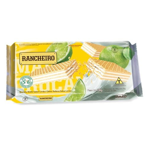 Biscoito Wafer Limão Rancheiro Pacote 78g