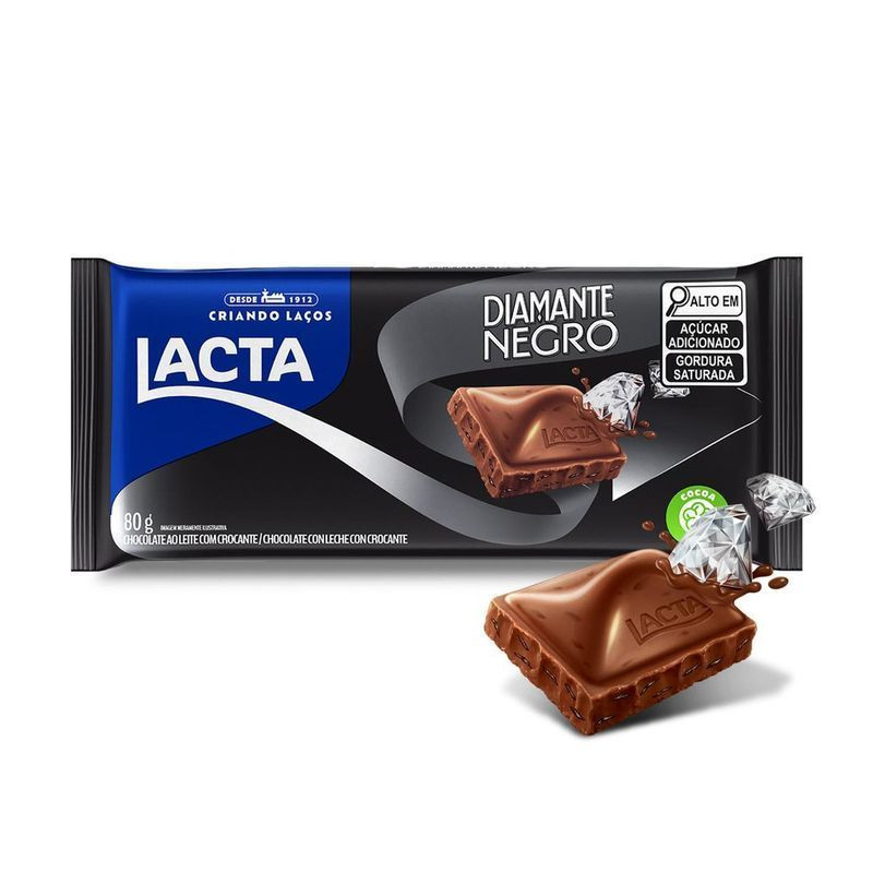 CHOCOLATE LACTA DIAMANTE NEGRO 80G