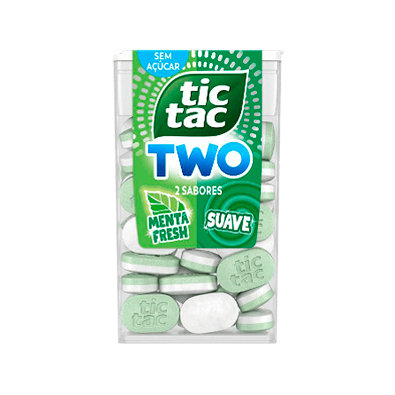 PASTILHA TIC TAC TWO MENTA FRESCA S/ AÇUCAR 38,5G