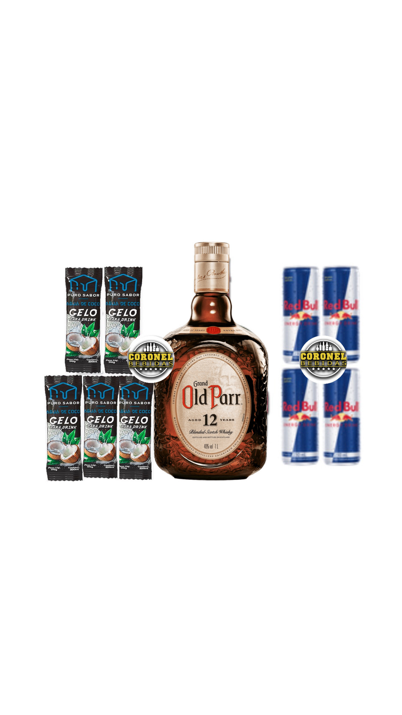 Old Par 1L + 4 Redbul + 5 Gelo de coco
