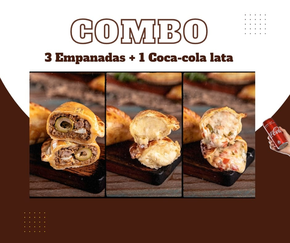 3 Empanadas + 1 Coca Lata