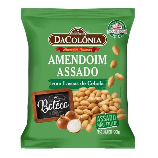 Amendoim Torrado C/Lascas Cebola Dacolonia 90g