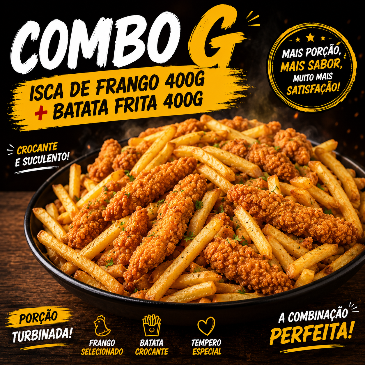 COMBO G ISCA DE FRANGO 400 G + BATATA 400G