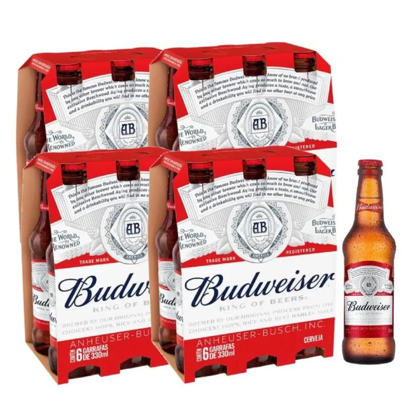 CERVEJA BUDWEISER LN 330ML PACK 24 UN
