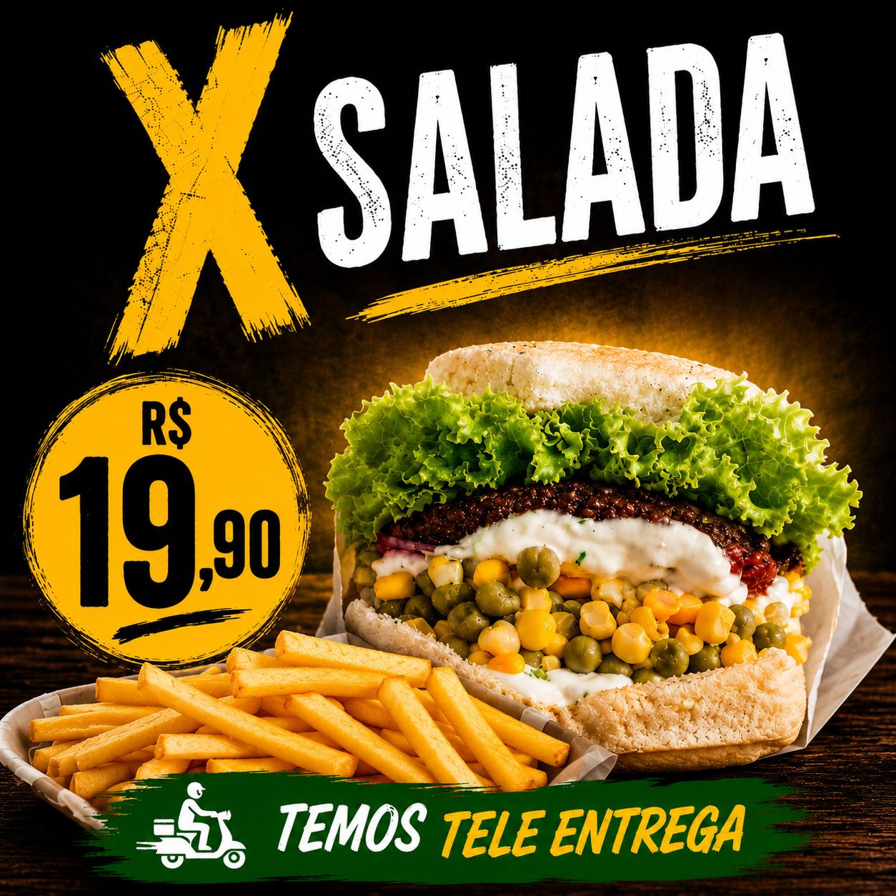 X SALADA + BATATA FRITA