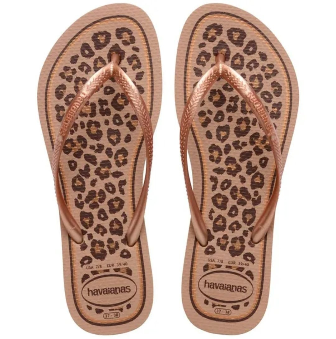 CHINELO HAVAIANAS SLIM ANIMALS ROSÊ GOLD
