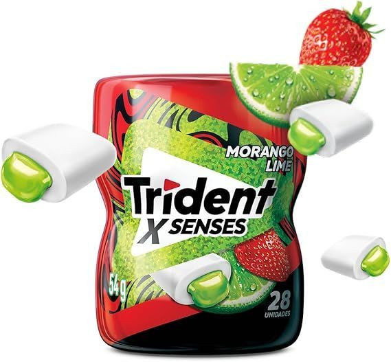 CHICLETE TRIDENT XSENSES MORANGO LIMAO 54G