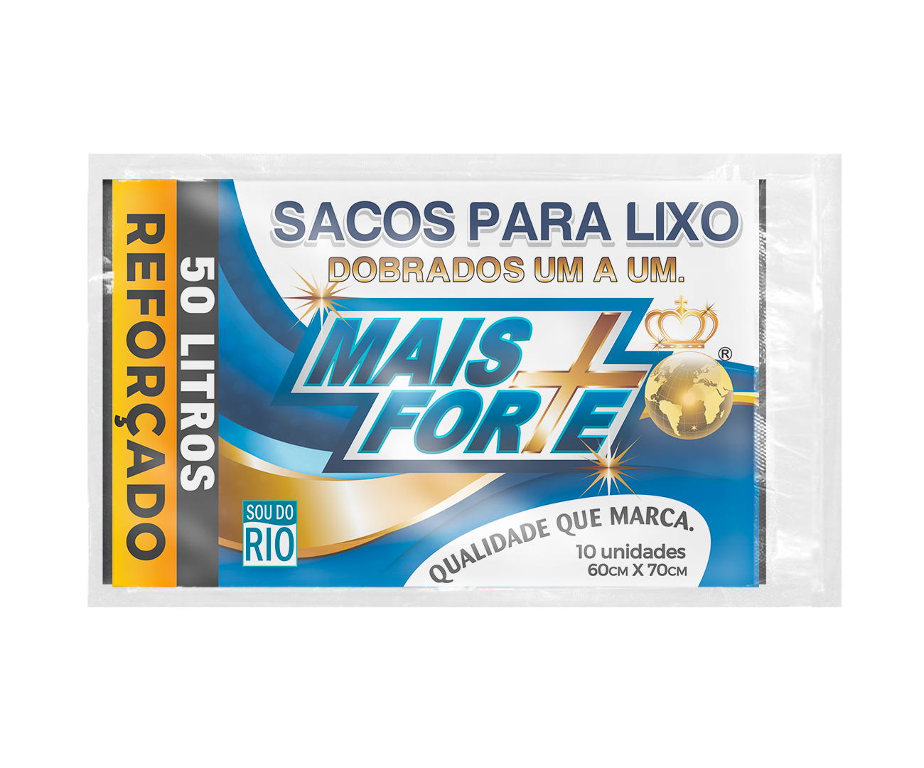 Saco Lixo Mais Forte Reforcado 50l C/10