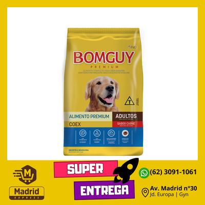 RAÇAO BOMGUY PREMIUM COEX PARA CAES ADULTOS SABOR CARNE 1KG UND 